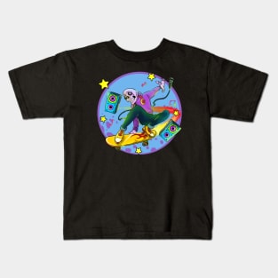 Skateboarding Skull Punk Kids T-Shirt